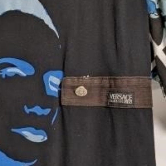 VERSACE & Andy Warhol collaboration Black & Blue large short sleeve T Shirt Tee - Picture 4 of 4